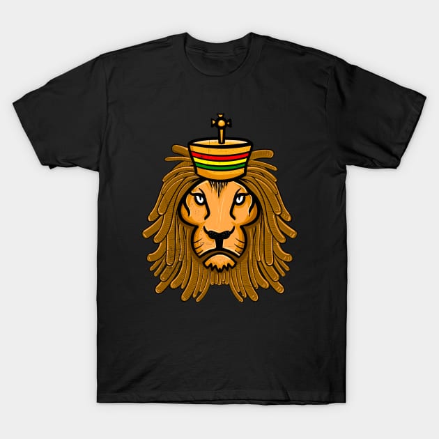 Reggae Gift Idea Rasta Gift for Jamaican Lion Of Judah T-Shirt by dconciente